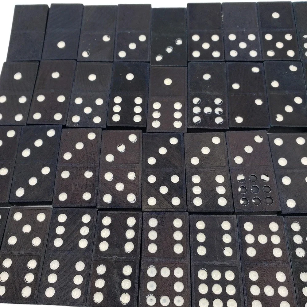 Lot of‎ 78 Vintage Wooden + Dragon & Colored Dominoes Replacement or Crafts